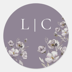 Sticker Rond Élégant mariage couleur violet foncé
