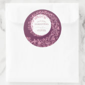 Sticker Rond Elégant Mariage damassé Beige (Sac)