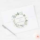 Sticker Rond Elégant Mariage d'aquarelle d'Eucalyptus Botanique (Enveloppe)