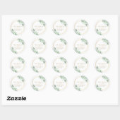 Sticker Rond Elégant Mariage d'aquarelle Eucalyptus (Feuille)