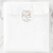 Sticker Rond Elégant Mariage d'aquarelle Roses blanches (Sac)
