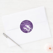Sticker Rond Elégant mariage Date Inséparables pourpre (Enveloppe)