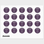Sticker Rond Élégant Mariage d'aubergine blanche indienne Paisl (Feuille)
