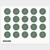 Sticker Rond Élégant Mariage de calligraphie blanc et vert prof (Feuille)