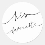 Sticker Rond Élégant Mariage de calligraphie Cake Topper pour l (Devant)