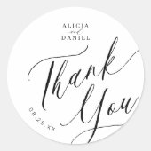 Sticker Rond Elégant mariage de calligraphie merci pour (Devant)