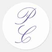 Sticker Rond Élégant Mariage de calligraphie Monogram (Devant)