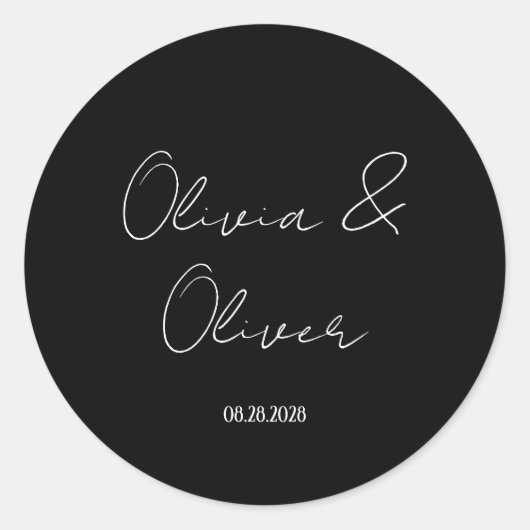 Sticker Rond Élégant Mariage de Cravate noire (Devant)