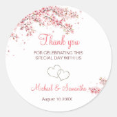 Sticker Rond Élégant Mariage de fleurs de cerisier (Devant)