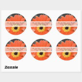 Sticker Rond Élégant Mariage de marguerite orange (Feuille)