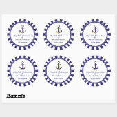 Sticker Rond Élégant Mariage de marine nautique (Feuille)