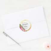 Sticker Rond Élégant Mariage de Merci rose (Enveloppe)