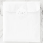 Sticker Rond Élégant Mariage de monogramme en argent (Sac)