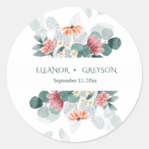 Élégant mariage de monogramme fleur sauvage