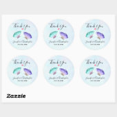 Sticker Rond Élégant Mariage de papillon aquarelle Duo (Feuille)