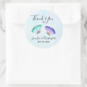 Sticker Rond Élégant Mariage de papillon aquarelle Duo (Sac)