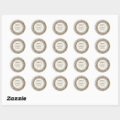 Sticker Rond Élégant Mariage de Perles (Feuille)