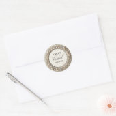 Sticker Rond Élégant Mariage de Perles (Enveloppe)