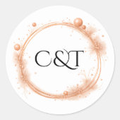 Sticker Rond Élégant Mariage de pointes d'éclaboussure de scrip (Devant)