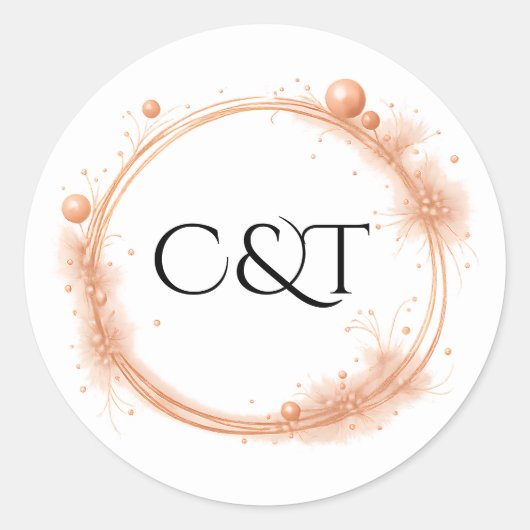 Sticker Rond Élégant Mariage de pointes d'éclaboussure de scrip (Devant)