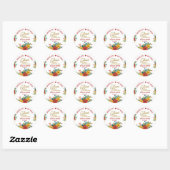 Sticker Rond Élégant Mariage de Sanitizer Floral Merci or (Feuille)