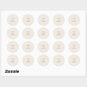 Sticker Rond Élégant Mariage de script beige clair (Feuille)