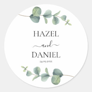 Sticker Rond Elégant Mariage de verdure Eucalyptus