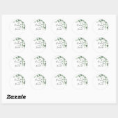 Sticker Rond Elégant Mariage d'enveloppe Eucalyptus (Feuille)