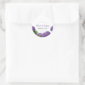 Sticker Rond Élégant Mariage d'Hydrangée violette (Sac)