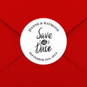 Sticker Rond Élégant Mariage élégant Enregistrer la date