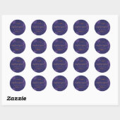Sticker Rond Élégant Mariage Emerald violet & or Eucalyptus (Feuille)