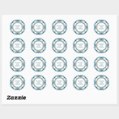 Sticker Rond Elégant Mariage en mosaïque bleu perse Enveloppe S (Feuille)