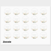 Sticker Rond Élégant Mariage Fleur sauvage (Feuille)