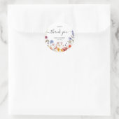 Sticker Rond Élégant mariage fleur sauvage coloré (Sac)