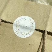 Sticker Rond Élégant Mariage Fleur sauvage d'hiver