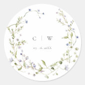 Sticker Rond Élégant Mariage Fleur sauvage d'hiver (Devant)