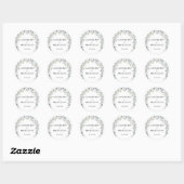 Sticker Rond Élégant Mariage Fleur sauvage Floral (Feuille)