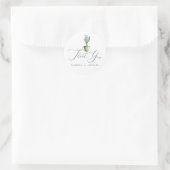Sticker Rond Elégant Mariage floral aquarelle (Sac)