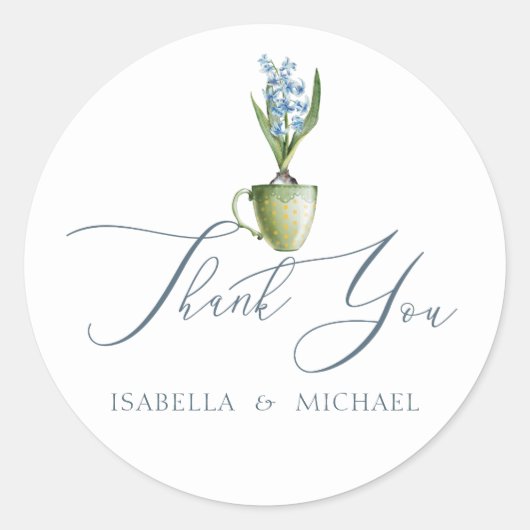 Sticker Rond Elégant Mariage floral aquarelle (Devant)