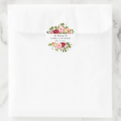 Sticker Rond Elégant Mariage floral aquarelle (Sac)