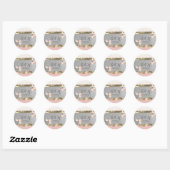 Sticker Rond Élégant Mariage floral chic (Feuille)