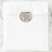 Sticker Rond Élégant Mariage floral chic (Sac)