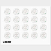 Sticker Rond Élégant mariage floral et papillon (Feuille)