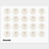 Sticker Rond Élégant Mariage floral Iris (Feuille)