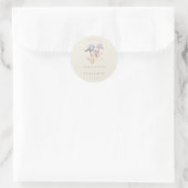 Sticker Rond Élégant Mariage floral Iris (Sac)