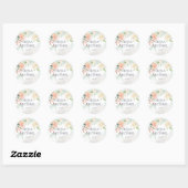 Sticker Rond Elégant Mariage floral mi-été (Feuille)