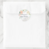 Sticker Rond Elégant Mariage floral mi-été (Sac)