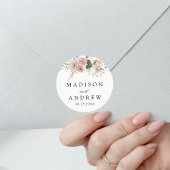 Sticker Rond Elégant Mariage floral romantique