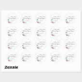Sticker Rond Élégant Mariage Floral Soft Botanical Romance (Feuille)