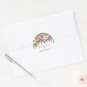 Sticker Rond Élégant Mariage Floral Spring Summer Nom (Enveloppe)